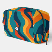 Retro Wavy Pattern Modern Abstract Make Up Bag ドップキット (右コーナー)
