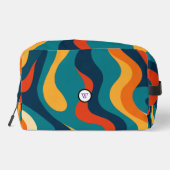 Retro Wavy Pattern Modern Abstract Make Up Bag ドップキット (裏面)