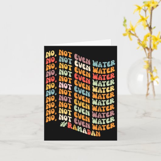 Retro Wavy Ramadan Not Even Water Intermittent Fas カード (黄色い花)