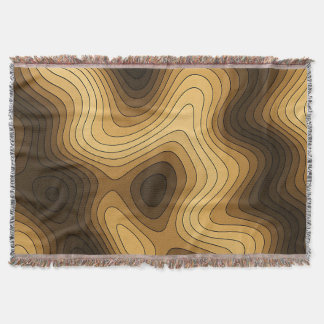Retro Wavy Topographic Abstract Pattern スローブランケット