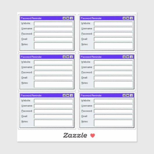 Retro Web Page Username Log Password Tracker  シール (シート)