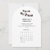 Retro Wedding Save the Date Calendar | 70s themed 招待状 (正面)