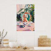 Retro Weimaraner Poster, Weimaraner Oil Painting ポスター (キッチン)