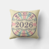 Retro Welcome 2026 Decorative Pillow クッション (裏面)