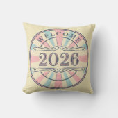 Retro Welcome 2026 Decorative Pillow クッション (正面)