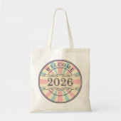 Retro Welcome 2026 New Year Tote Bag トートバッグ (正面)