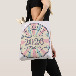 Retro Welcome 2026 New Year Tote Bag トートバッグ