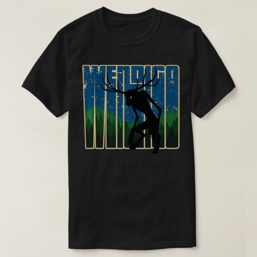 Retro Wendigo  Original Skinwalker Cryptid Spirit  Tシャツ (デザイン正面)