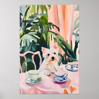 Retro West Highland White Terrier Poster, Westie ポスター