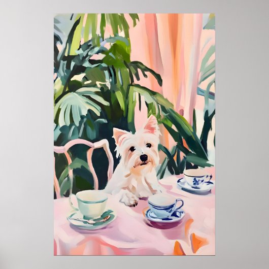 Retro West Highland White Terrier Poster, Westie ポスター (正面)