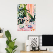 Retro West Highland White Terrier Poster, Westie ポスター (ホームオフィス)