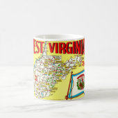 Retro West Virginia Map Mug コーヒーマグカップ (中央)