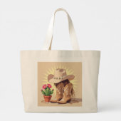 Retro Western Cowgirl – Fun & Playful Gen Z D ラージトートバッグ (裏面)