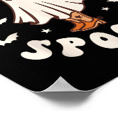 Retro Western Halloween Cute Ghost Funny Boot Scoo ポスター (角)