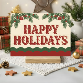 Retro Western Happy Holidays Christmas シーズンカード