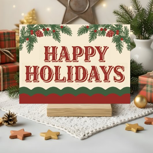 Retro Western Happy Holidays Christmas シーズンカード