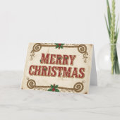 Retro Western Merry Christmas シーズンカード (正面)