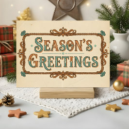 Retro Western Season’s Greetings Christmas シーズンカード