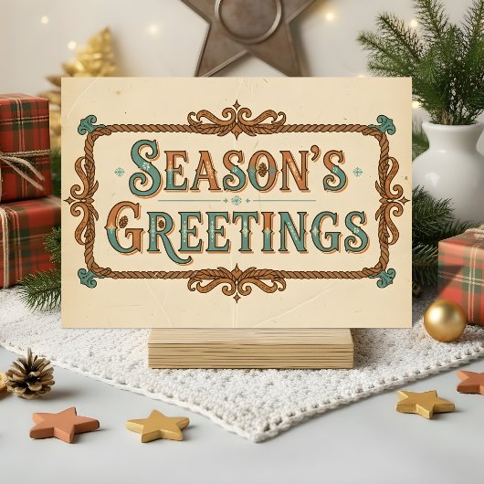 Retro Western Season’s Greetings Christmas シーズンカード