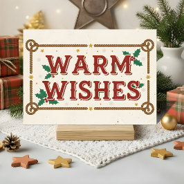 Retro Western Warm Wishes Christmas シーズンカード
