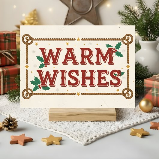 Retro Western Warm Wishes Christmas シーズンカード