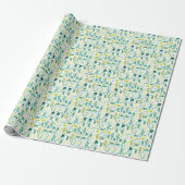 Retro Western Wrapping Paper | Turquoise & Lime ラッピングペーパー (アンロールド)