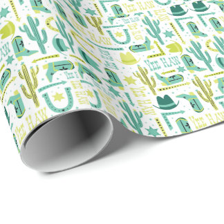 Retro Western Wrapping Paper | Turquoise & Lime ラッピングペーパー