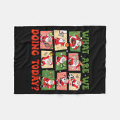 Retro What Are We Doing Today Santa Pe Teacher Tea フリースブランケット (正面(横))