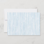 Retro Whimsical Blue Stripes Handdrawn RSVP Card (裏面)