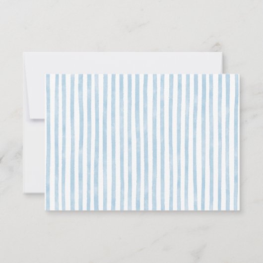 Retro Whimsical Blue Stripes Handdrawn RSVP Card (裏面)
