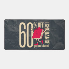 Retro Whimsical Bookish Ignorance Banned Gaming  デスクマット