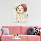 Retro Whimsical Lady Stretched Canvas Print キャンバスプリント (インサイチュ (リビング))