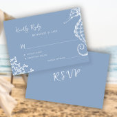 Retro whimsical script beach destination wedding 出欠カード