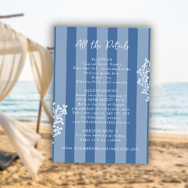 Retro whimsical striped beach wedding details エンクロージャーカード