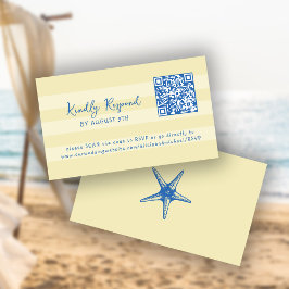 Retro whimsical summer beach QR code online RSVP エンクロージャーカード