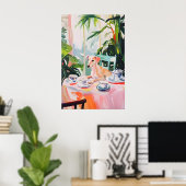 Retro Whippet Poster, Whippet Oil Painting ポスター (ホームオフィス)