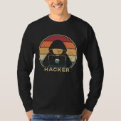 Retro White Hat Black Hat Ethical Hacking Hacker Tシャツ (正面)