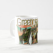Retro White Mountains Greeting Mug コーヒーマグカップ (正面左)