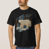 Retro white polar bear boho woodland forest tシャツ (正面)