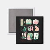 Retro Wicked Stamps Christmas Vibes Clothing Long  マグネット (正面/裏面)