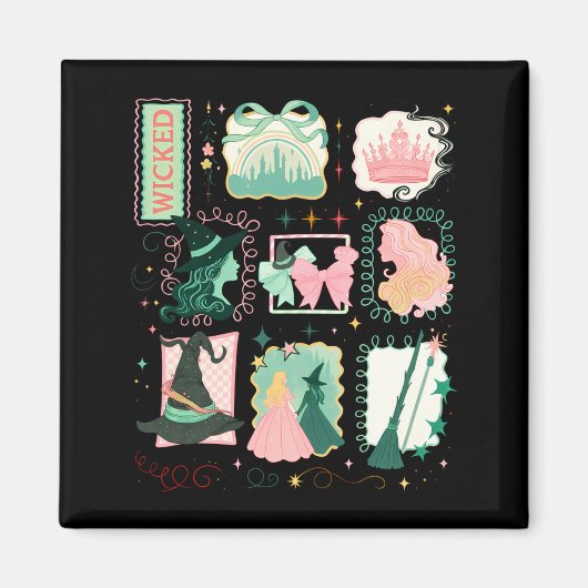 Retro Wicked Stamps Christmas Vibes Clothing Long  マグネット (正面)