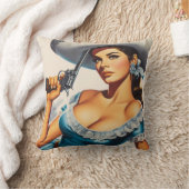 Retro Wild West Pin-up クッション (ブランケット)