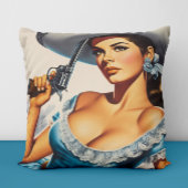 Retro Wild West Pin-up クッション