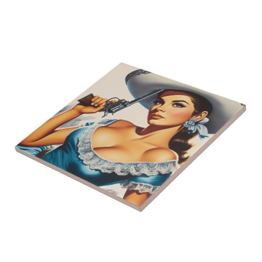 Retro Wild West Pin-up タイル (側面)