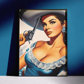 Retro Wild West Pin-up ポスター