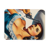 Retro Wild West Pin-up マグネット (横)