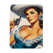 Retro Wild West Pin-up マグネット (縦)
