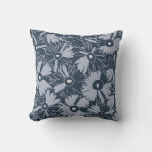 Retro Wildflower & Diamond Grid Reversible Navy クッション (正面)