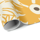 Retro Wildflower Large Scale Floral Goldenrod ラッピングペーパー (ロールコーナー)