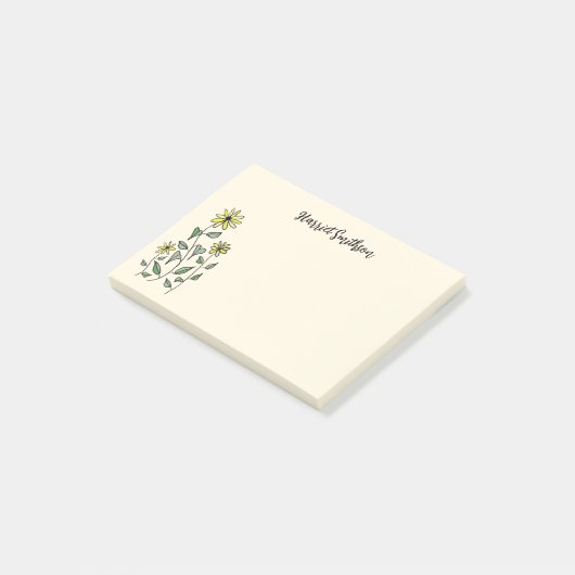 Retro Wildflowers Personalized Boho Botanical ポストイット (アングル)